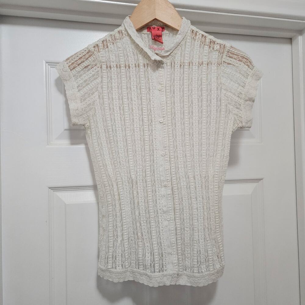 Roxy Teen White Lace Top